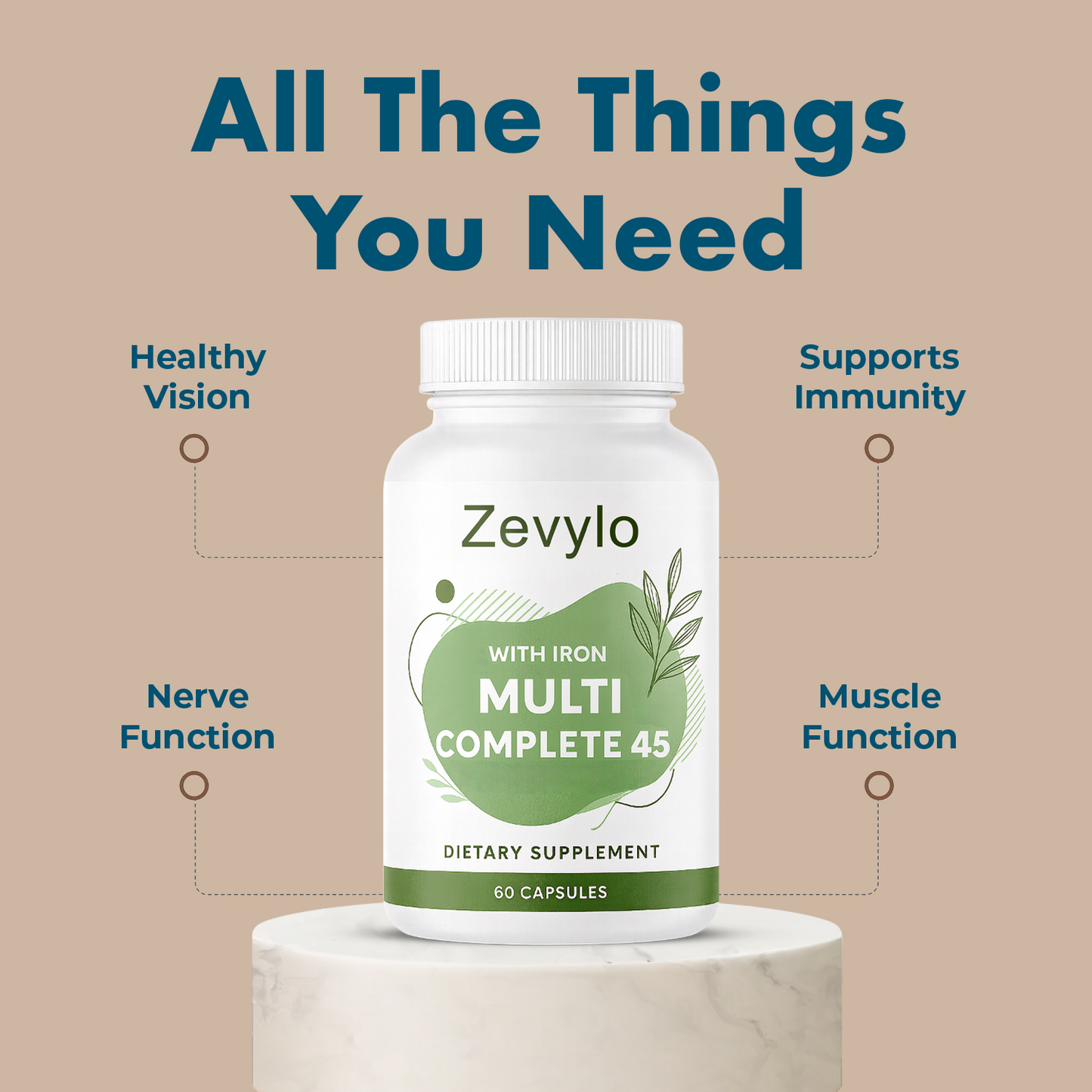Zevylo® Multi-Complete 45 Bariatric Multivitamin with Iron Capsules